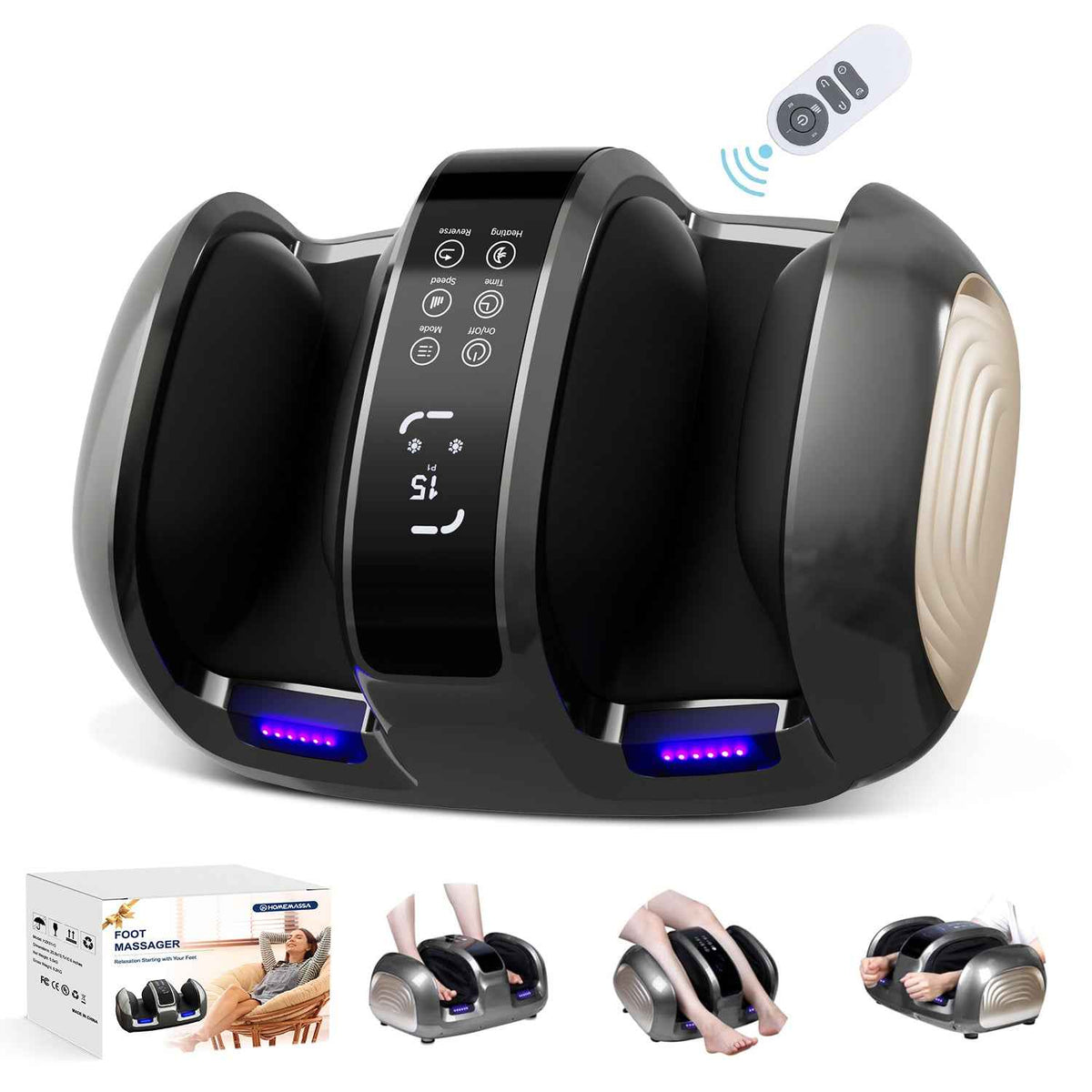 3D foot and calf massager with heat
