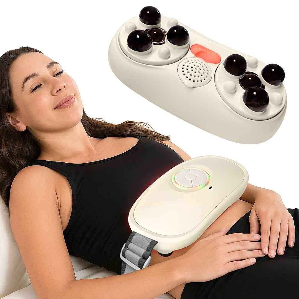 Smart abdominal massager with 3D heat for core and back