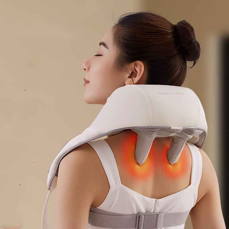 Shiatsu neck and shoulder massager with heat