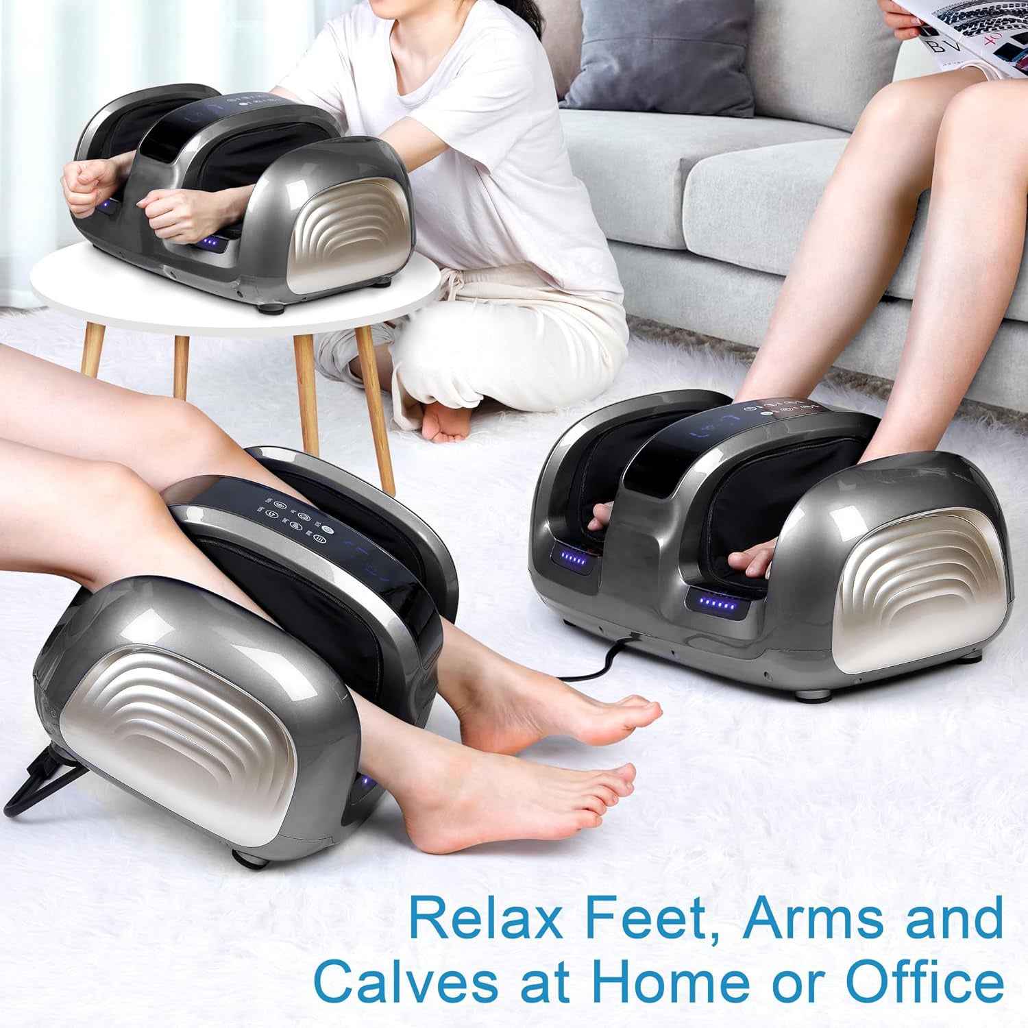 Masseur Pieds Mollets 3D Chaleur - 4 Programmes Auto & Relaxation Totale