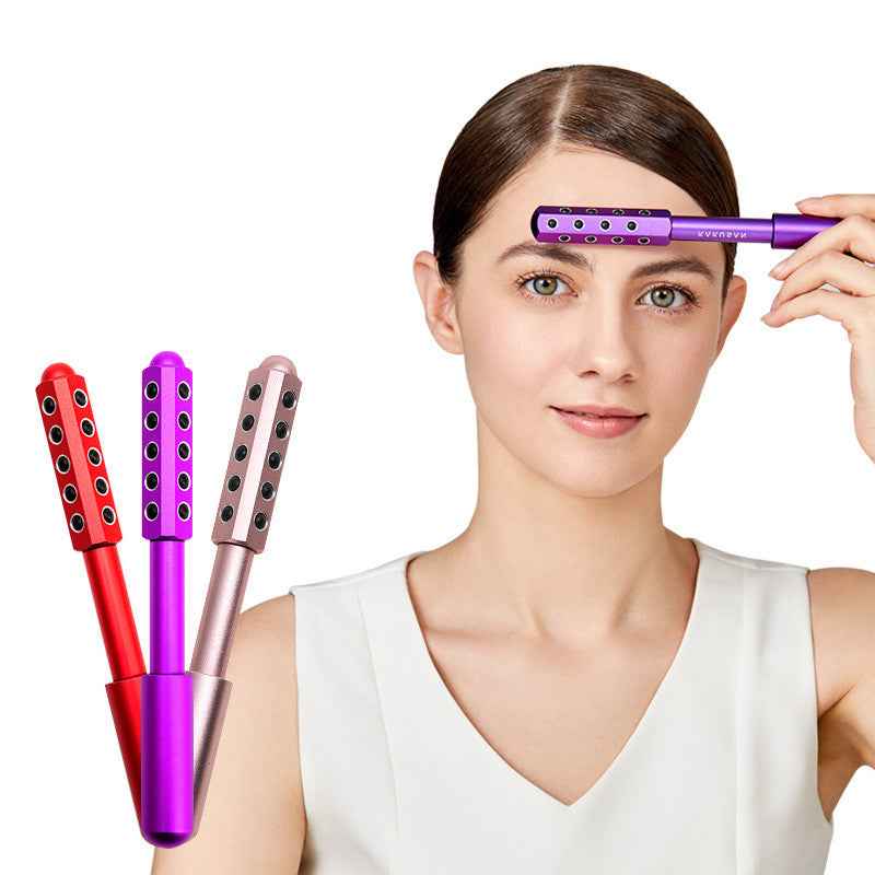 Bâton Beauté 30 Pierres Germanium - Rouleau Massage Visage Anti-Rides Lifting