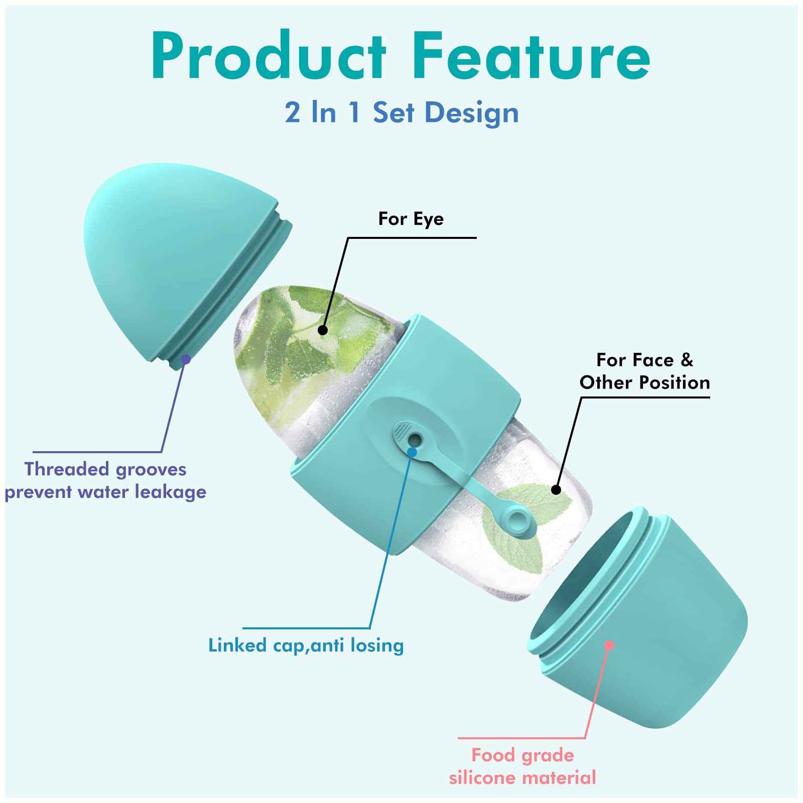 Rouleau Glace Visage Silicone - Anti-Cernes Pores Contour Lifting