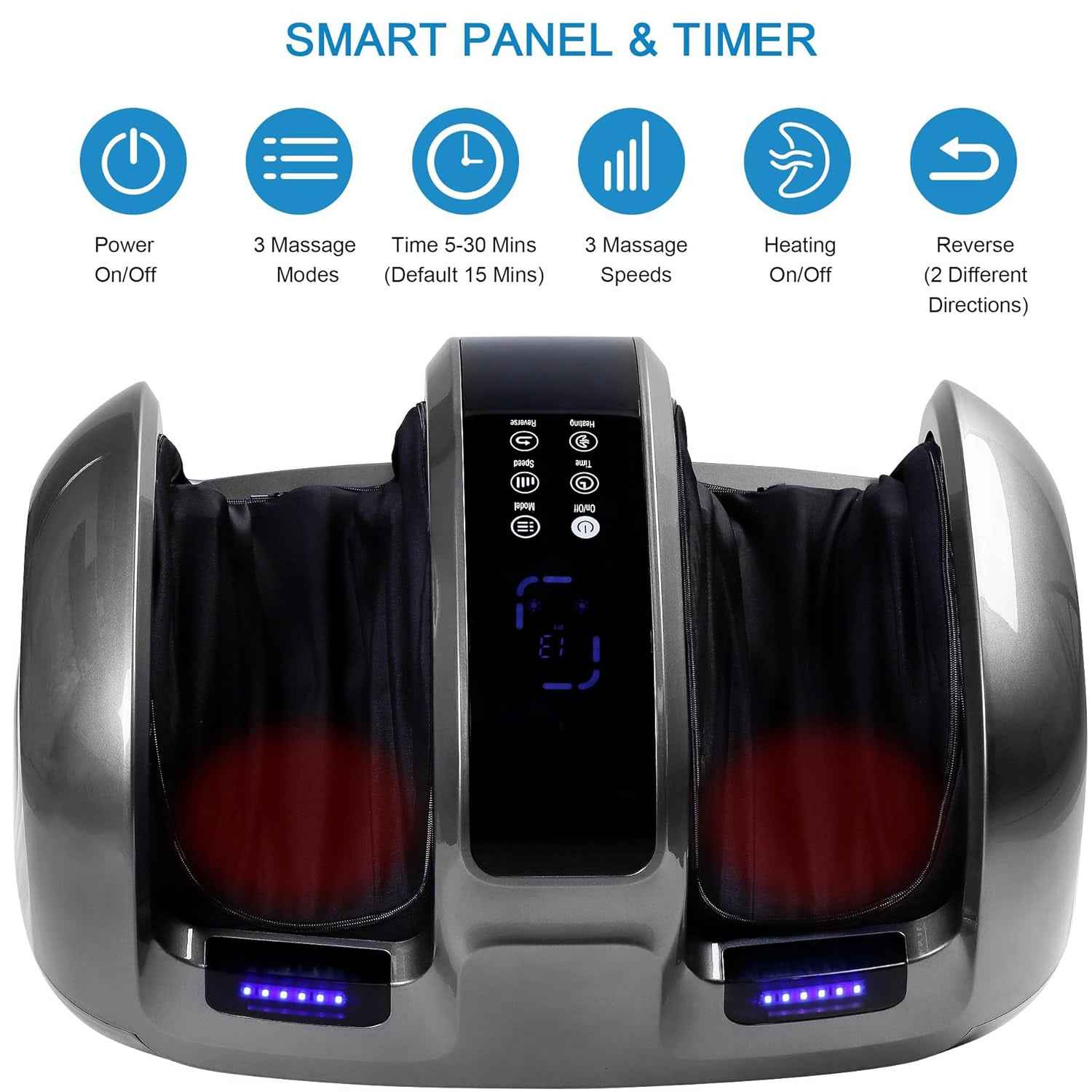 Masseur Pieds Mollets 3D Chaleur - 4 Programmes Auto & Relaxation Totale