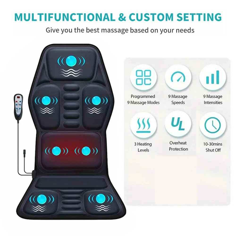 Coussin Masseur Chaleur 9 Modes - Soulage Dos Nuque Épaules Jambes
