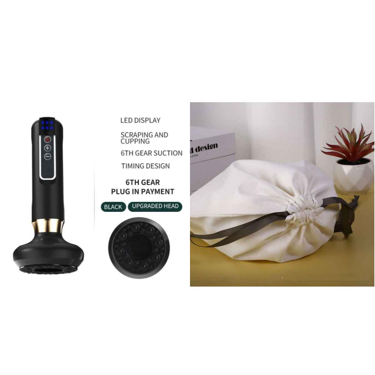 Ventouses Électriques Anti-Cellulite Gua Sha - Aspiration 12 Niveaux Chaleur