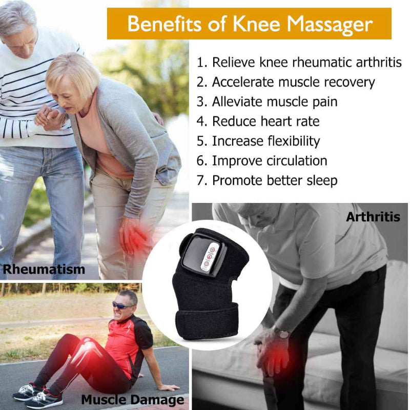 Masseur Genoux Infrarouge Chauffant - Thérapie Vibration Articulations
