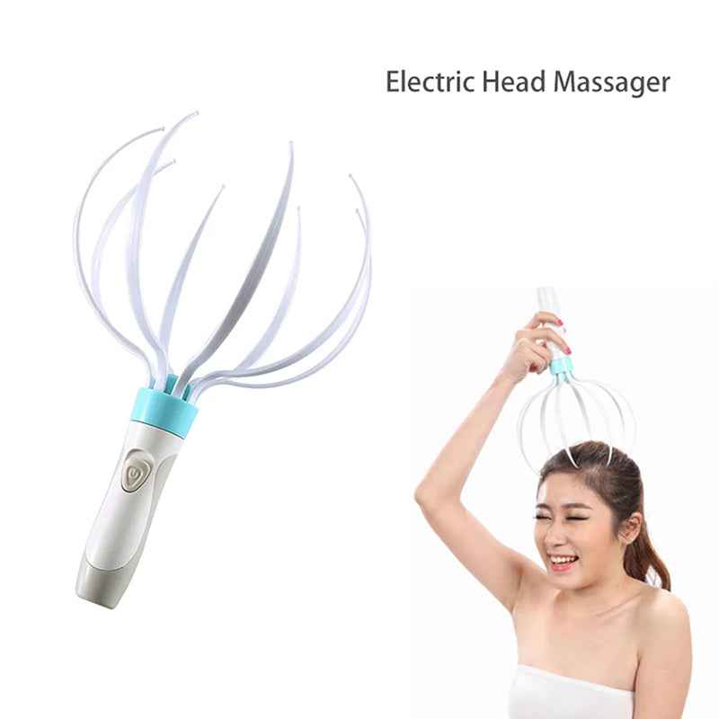 Masseur Tête Cuir Chevelu 8 Griffes Vibrant - Pousse Cheveux Stress
