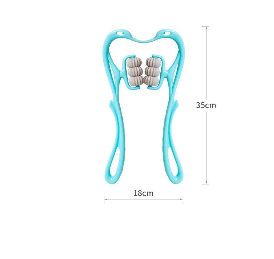 Masseur Nuque Manuel 6 Roues - Rouleau Massage Cervicales Portable