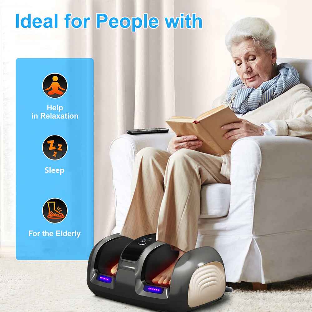 Masseur Pieds Mollets 3D Chaleur - 4 Programmes Auto & Relaxation Totale
