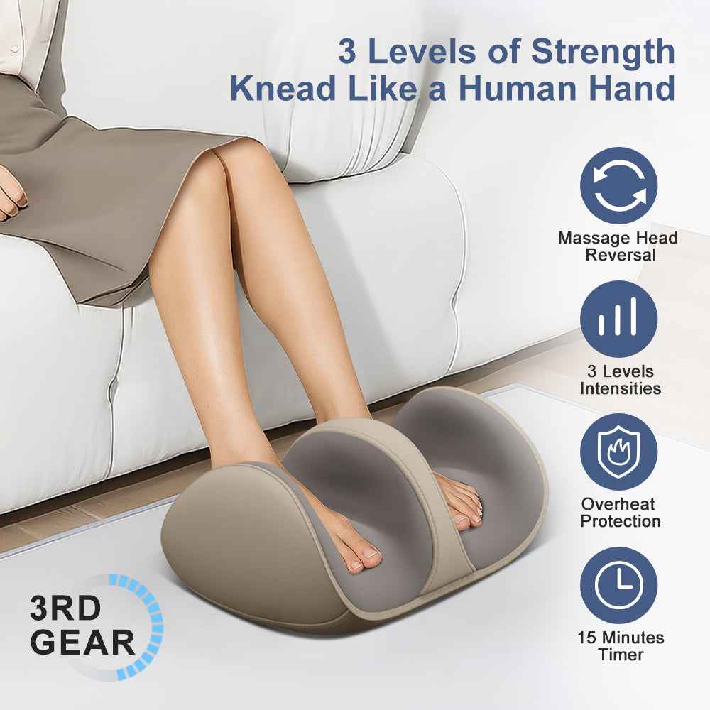 Masseur Pieds Shiatsu Chaleur - Soulage Pieds Mollets Jambes Bras