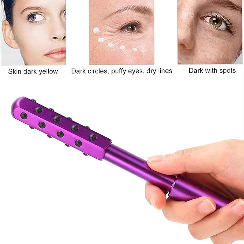 Bâton Beauté 30 Pierres Germanium - Rouleau Massage Visage Anti-Rides Lifting