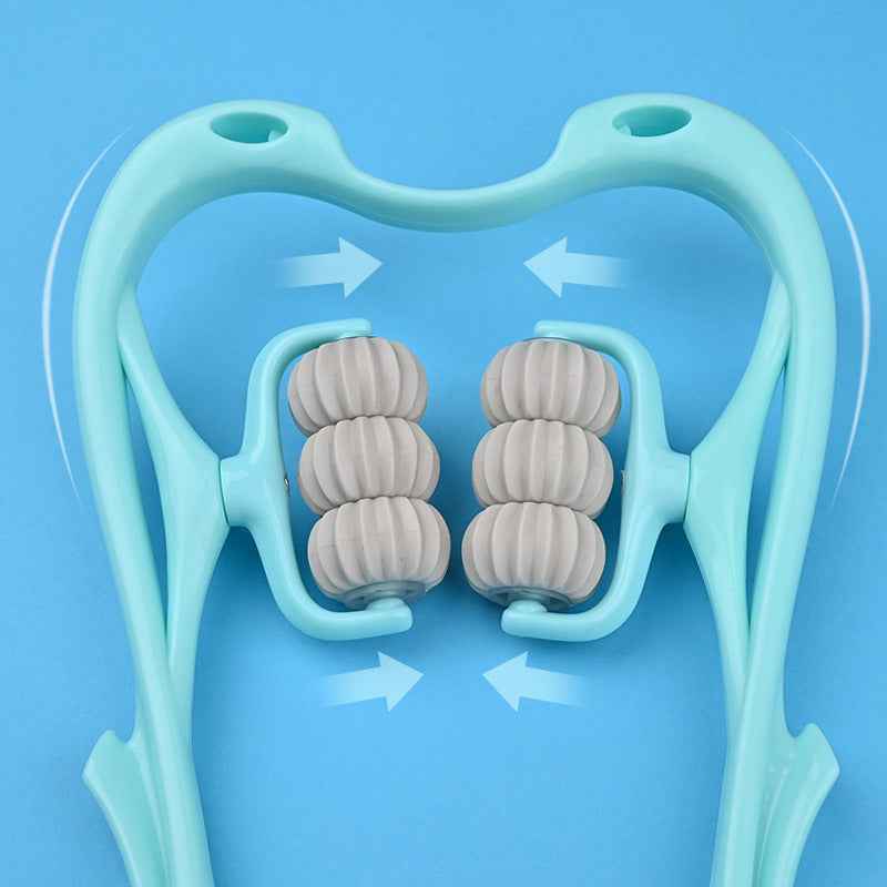 Masseur Nuque Manuel 6 Roues - Rouleau Massage Cervicales Portable